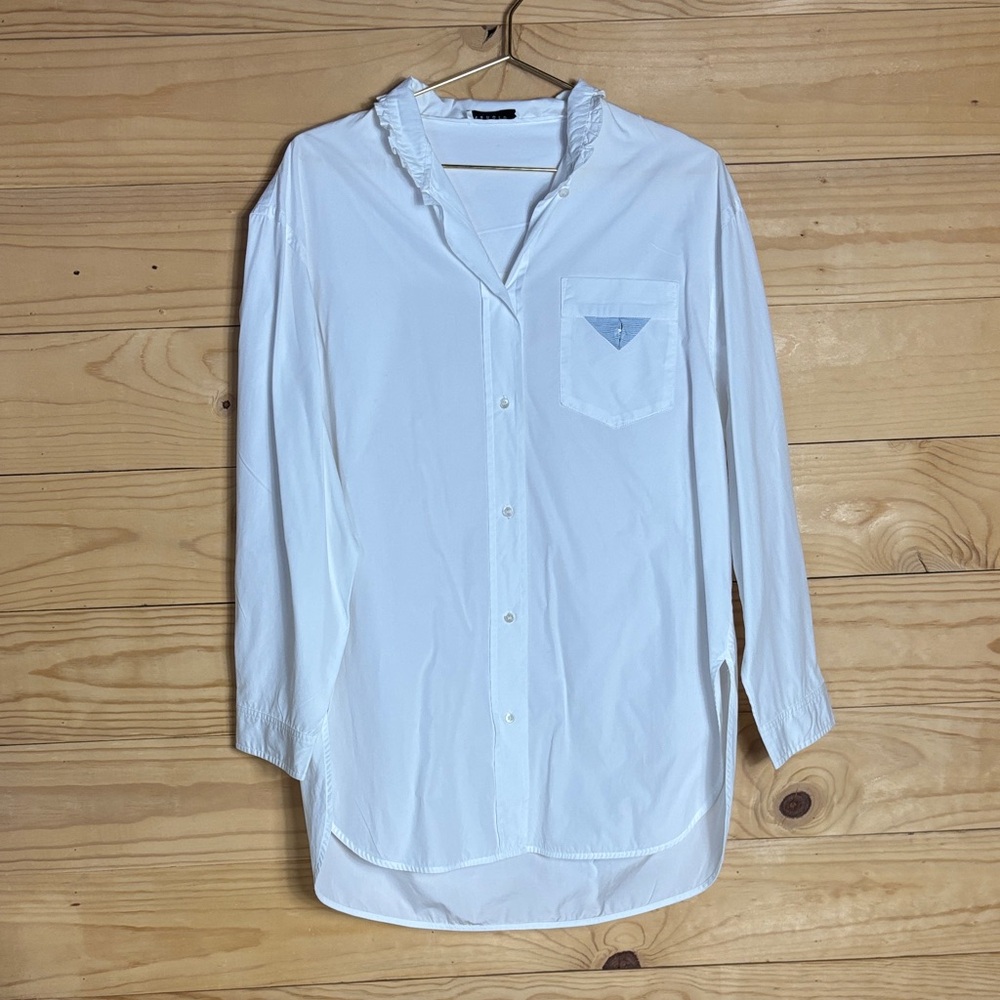 Sandro‎ Paris white button down blouse size Medium